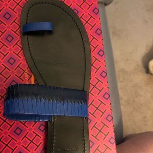 Tory Burch Shoes - Tory Burch Neptune woven blue/black slide sandal Tory Burch Shoes - Tory Burch Neptune woven blue/black slide sandal